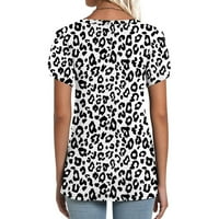 Prodaja ljeta Camo Tshirts V izrez Leopard Grafička bluza Ležerne prilike sa slobodnim tučima Majice