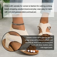 Retro ženske platforme sandale Podesive klizanje na otvorenoj nožnom zastoj udubljenja za šetnju kožnim