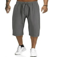 Muški joga pant elastični struk kapri hlače čvrste boje Capris casual pantalone jogger dno svijetlo