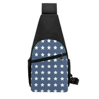 Crossbody torba pakovanje grudi, patriotske američke zastave zvijezde plave bijele uzorak prazne torbe