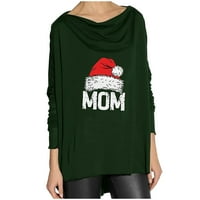 Ženske božićne majice plus veličina dugih rukava Dukseri pulover Jesen Faision Loarow Comfy vrhovi Dreske majice za bejzbol