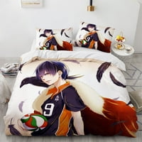 Anime Haikyuu Twin Veličina posteljine posteljine za posteljine za dekor sobe Cool Cartoon Haikyuu Trodijelni