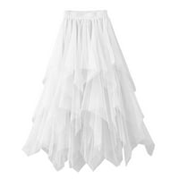 Wendunide suknje za žene Žene Spring Solid Boja A-line elastična visoka struka dugačka suknja od suknje