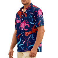 Havajska majica Crab jastog jastog morskog stvorenja Ležerne prilike kratkih rukava dolje majice Aloha