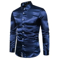 HHEI_K muške modne čvrste boje lično ležerne majice s dugim rukavima Top muške majice