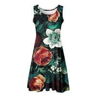Ženske haljine Ljetni kratki rukav Elegantna ovratnica Crewneck Patchwork cvjetni printira casual haljina