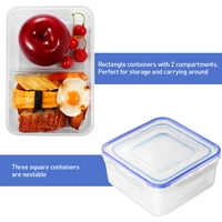 Prozirni jednostavni kontejneri za skladištenje hrane postavljeni za restoran za kućnu trgovinu