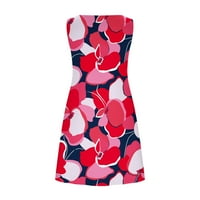 Smihono ženska ljetna točka plaža Mini haljina plus veličina Boho cvjetni sunčevši crewneck tanki fit