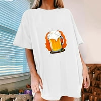 Ženski vrhovi ženski festival solidne pive za ispis labavih i udobnih velikih modnih majica