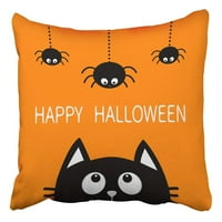 Sretna Halloween crna mačka mačka glava silueta izgleda slatko jastuk za jastuče