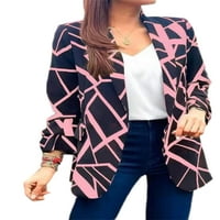 Glonme Women šal vrat kardigan jakna midi duljina radna odjeća labav dugi rukav bluže ružičasti 3xl