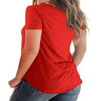 Ženska srčana suncokret za ispis ljeta kratkih rukava V rect majica za majice dame casual baggy bluza