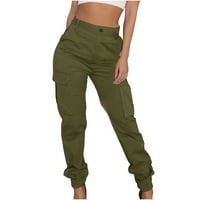 High Rite Cargo Hlače za žene Ležerne prilike Retro radne hlače sa džepovima Slim Fit Cargo Camo pantalone