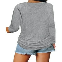 Treegren ženske modne majice s dugim rukavima s dugim rukavima s V-izrezom košulje proljeće jesenski pulover vrhovi
