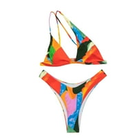 Ženski kupaći kostimi Tummy Control Plus Size Coleit CoverUp bikini High Struk temmska kontrola dva kupaća kostim Crvena L