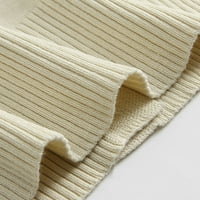 Ženski trendy pleteni topswomens Soild dugim rukavima dukseri džemper s V-izrezom niz vintage pletene