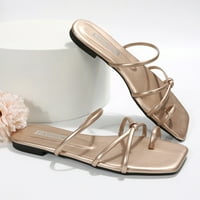 Papuče za žene Gnobogi Žene Ljetne modne papuče Čvrsto boje Thimble Toe Dizajn ravnih sandala