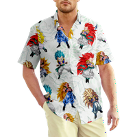 Havajske majice za muškarce i dječake Dragon Ball Print casual kratki rukav na havajskim majicama Fahion