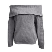 Aaimomet Cardigan za žene Jesen Ženski džemperi Ležerne tipke s dugim rukavima niz vrat rufffle pletene