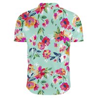 Custom Logo Muške majice Postavlja kratki rukav Ležerni gumb dolje Down Flower majica i kratke hlače