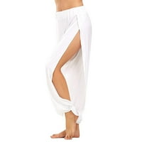 Yoga hlače za žene Čvrsto boje visoki splitske vježbe struk za struku trčanja yoga hlače za slobodno