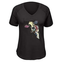 Slatka košulja za printu za ženu za žene Grafička majica casual kratkih rukava čipke Ljeto V izrez bluza