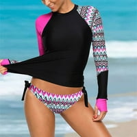 Ženski kupaći kostimi Dugi rukav Rash Guard Top Set Bikinis set