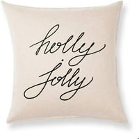 Što za odjeću Holly Jolly Božićni jastuk Vintage Décor Seoska kuća Odreze za odmor Pamučni posteljina kauč baca ukrase kuće