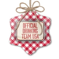 Božićni ukras službeni tim za piće USA četvrti jul starenje vintage crveno crveno plaid neonblond