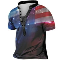 Odeeerbi Muške dane nezavisnosti Grafičke majice Modni ispisani labavi pulover kratkih rukava za bluza