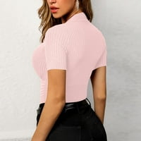 Zunfeo T majice za žene-posada bez rukava svježe odabrane modne majice Pulover sa čvrstim bluzama vrhovi novih dolazaka vrhovi ružičaste 6