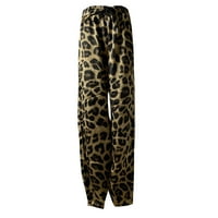Ženske casual pantalone Trendy Versantile Comfy ljetne leopard Print pantalone Elastična povremena žuta