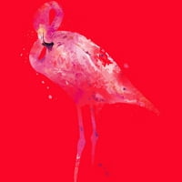 Pink flamingo ženska crvena heather grafički trkački rezervoar TOP - dizajn ljudi m