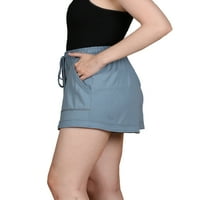 Doublu ženski elastični struk Comfy casual ljetne kratke hlače sa džepovima