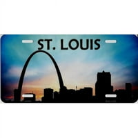 Glavni LP- in. St. Louis Skyline Silhouette Metalna registarska ploča
