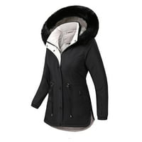 Voncos Women Cardigan Jacket Cleance- Jesen Zima Lagani casual patentni zatvarač Čvrsta boja Zadesila topla plus veličina kapuljača s kapuljačom crna veličina XL