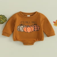 Halloween Baby Girls Boys Dukseri Rompers Pismo Pumpkin Print dugih rukava Toddler Fall BodySuits odjeća