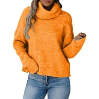 Trendvibe ženski džemper casualeni dugim rukavima akril pune boje ženske ležerne lagane dugih rukava