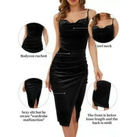 Huaai mini haljina V izrez bez rukava Ležerna ljetna ženska haljina u boji modna elegantna haljina crna