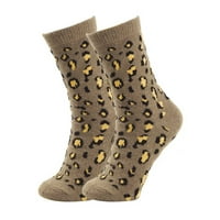 Ženske čarape Debeli topli ravni leopard Ispisuje jesenske zimske čarape za žene