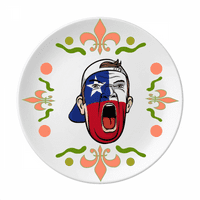 Čile zastava za zaštitu lica za lice Screang Cap cvjetna keramika ploča tabela posuđe za večeru