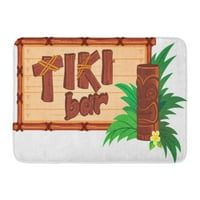 Plaža Torch Tiki Bar potpisao sa igračom Havajski prostirka za drvo vrata 23.6x