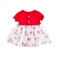 Djevojke Toddler Haljine Summer haljina za bebe Cherry Limun Print mali svježi posadni vrat kratki rukav