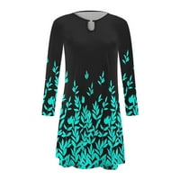 Haljine za žensku odjeću s dugim rukavima O vrat Jesenja ušteda Ženska moda Vintage O-izrez s dugim