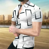 Muška geometrijska gumba za ispis dolje majice Slim Fit Rever Club Majica 3D Print casual kratkih rukava