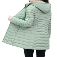 Prednji protočni kaput džep zadebljani jaknu s kapuljačom s kapuljačom dolje zima topla casual dugi