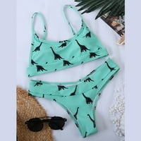 Žene Dinosaur Print bikinis Kupaći kupaći kostim Bikini set dva kupaća kostimi za kupaće na plaži