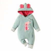 Dječja djevojka odjeća Toddler Winter Dugi rukav Kombinezon za dubkanje zečja uši zečje rublje Djevojka