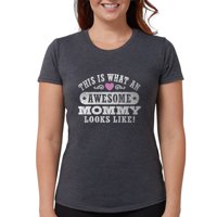 Cafepress - Awesome mammy ženska tamna majica - Womens Tri-Blend majica