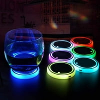 LED svjetla za čaše za automobile, boje Promjena USB punjenja MAT LUMINESECENT CUP PAD, LED lampica